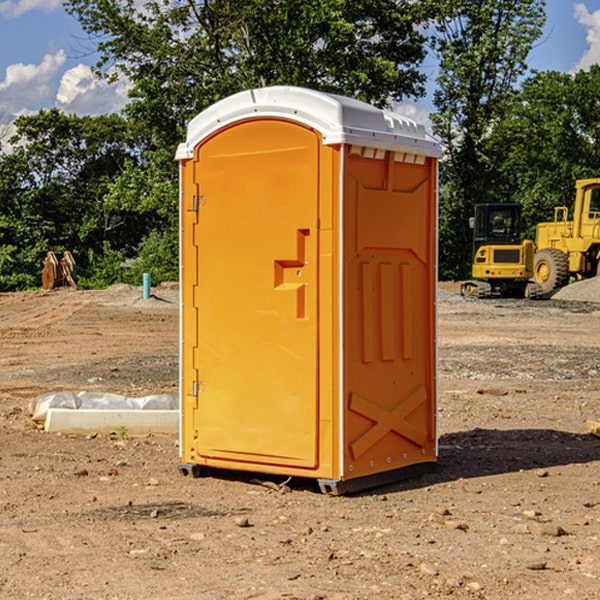 how often are the portable restrooms cleaned and serviced during a rental period in Little Falls Maine
